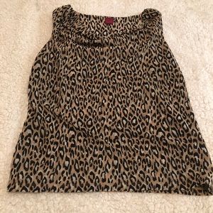 212 Collection leopard print sleeveless blouse M